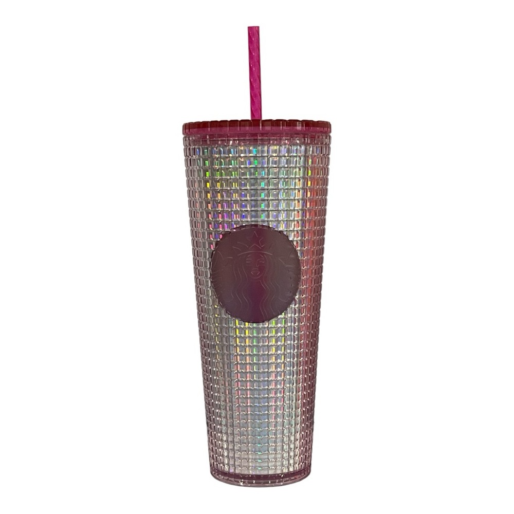Two Tone - Light Pink and Hot Pink - Starbucks Water Cup 24 oz